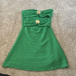 SHEIN green floral dress!